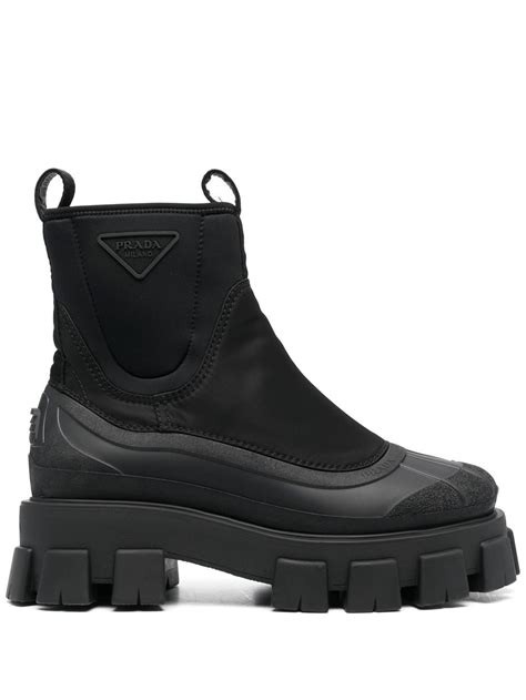 prada boots ankle|Prada monolith gabardine boots.